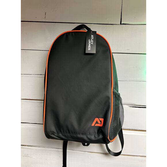 Black and Orange Atley James two compartment backpack - Picture 1 of 5